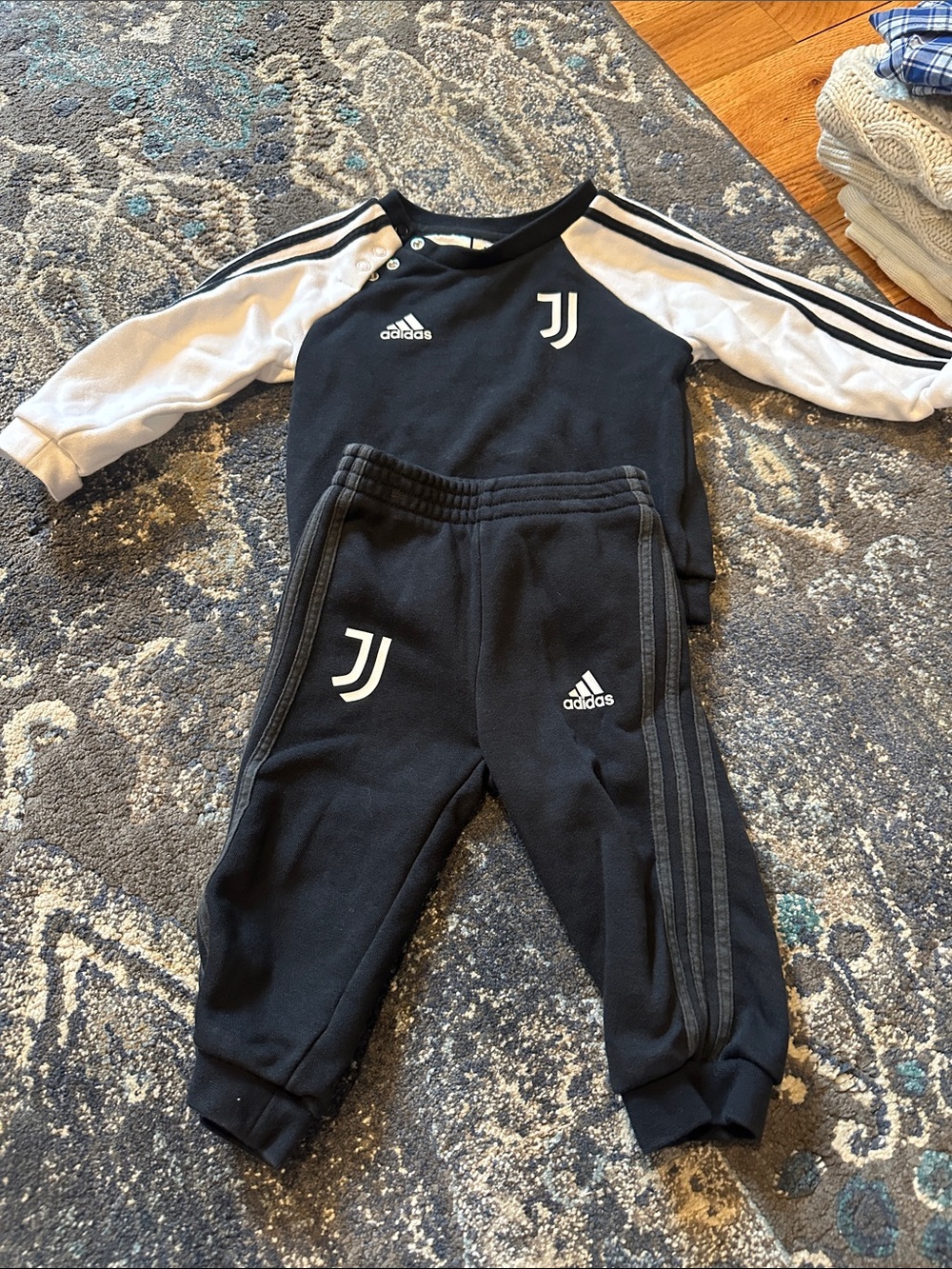 adidas Black and White Kids Soccer Tracksuit